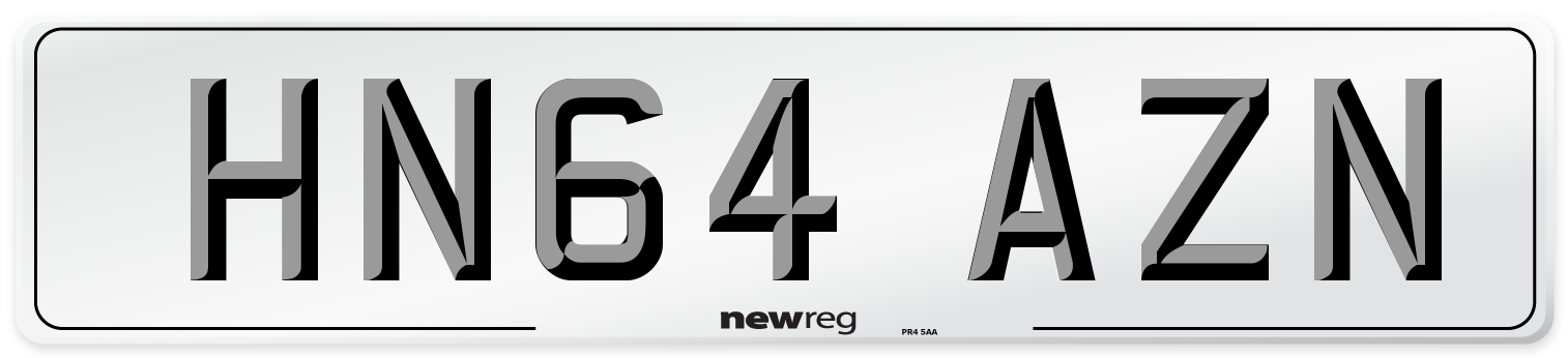HN64 AZN Number Plate from New Reg